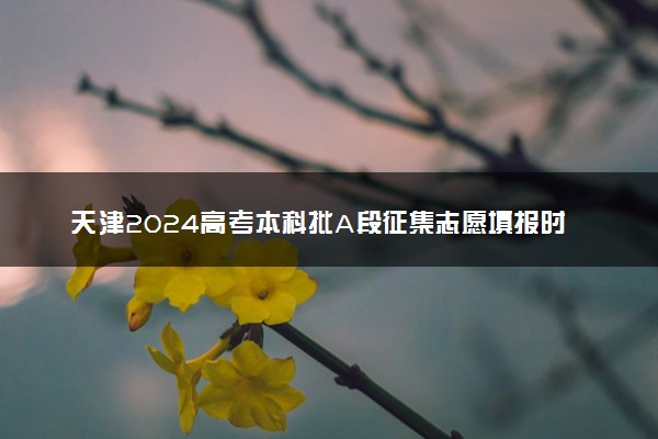 天津2024高考本科批A段征集志愿填报时间 几点截止
