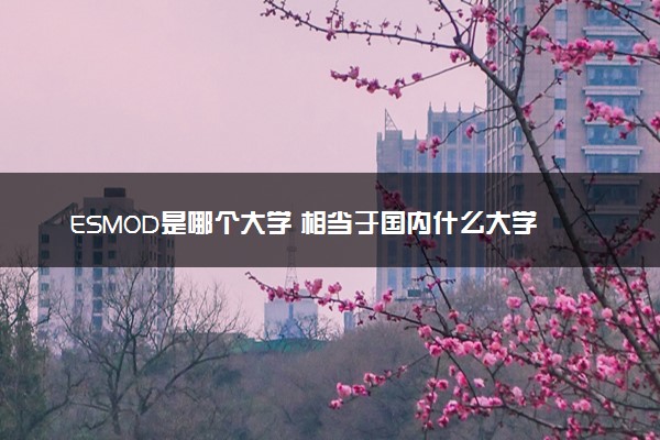 ESMOD是哪个大学 相当于国内什么大学