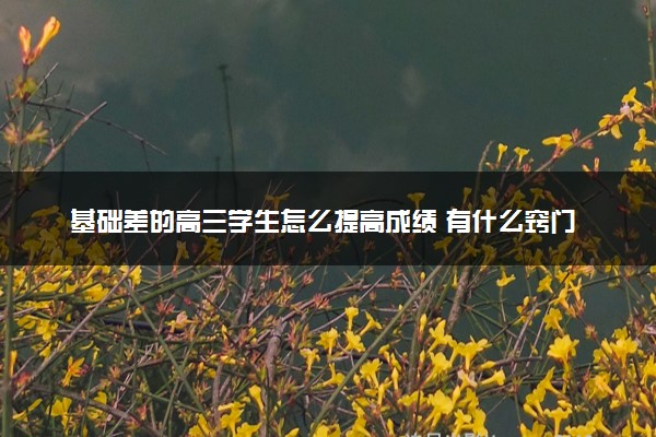 基础差的高三学生怎么提高成绩 有什么窍门