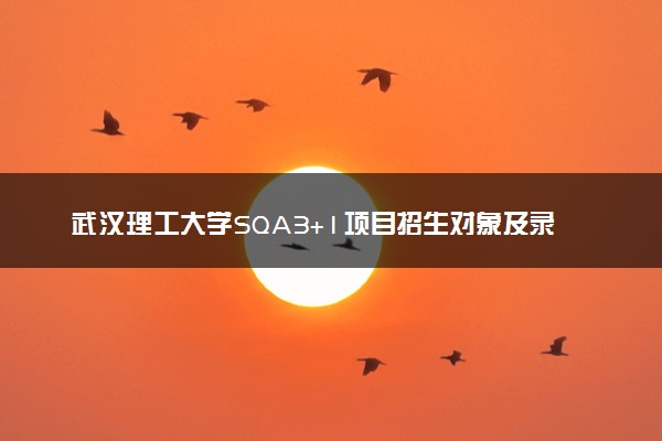 武汉理工大学SQA3+1项目招生对象及录取原则