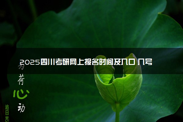 2025四川考研网上报名时间及入口 几号截止报名