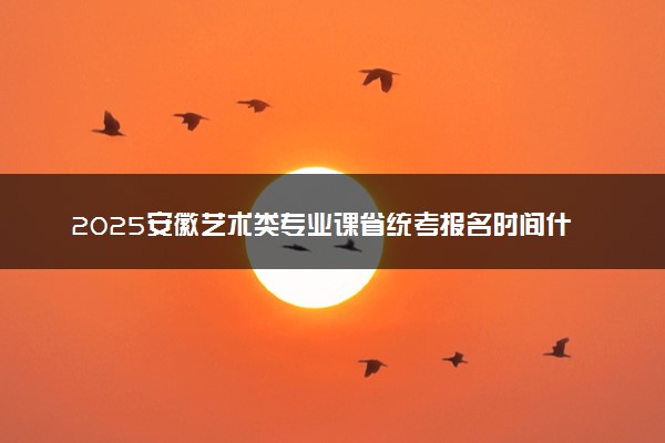 2025安徽艺术类专业课省统考报名时间什么时候 几号缴费