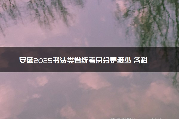 安徽2025书法类省统考总分是多少 各科目分值分布