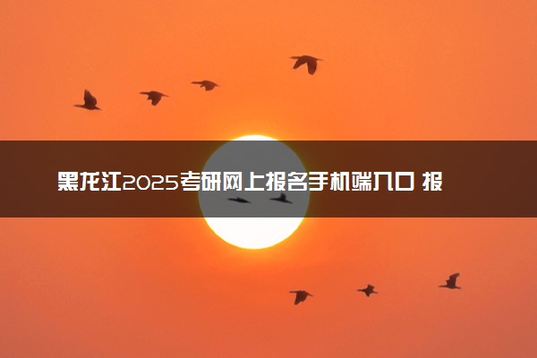 黑龙江2025考研网上报名手机端入口 报名流程是什么