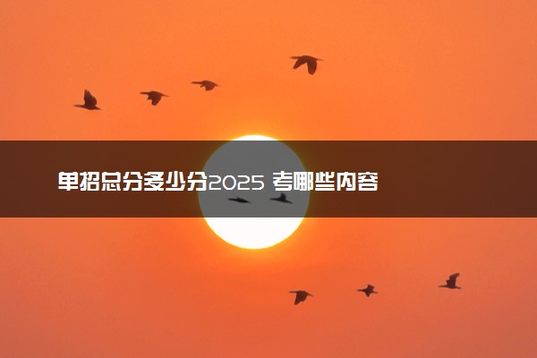 单招总分多少分2025 考哪些内容