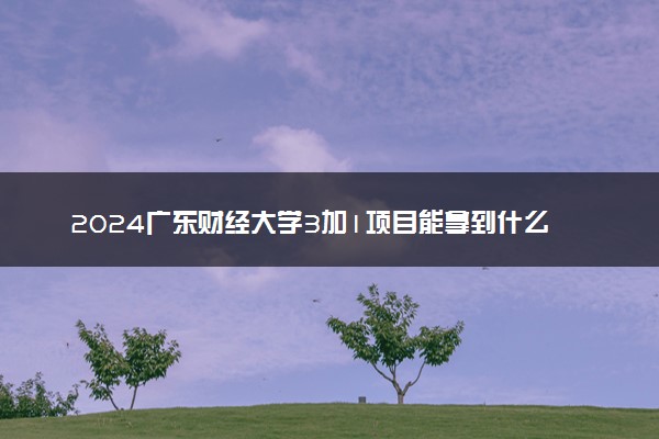 2024广东财经大学3加1项目能拿到什么文凭 国内认可吗