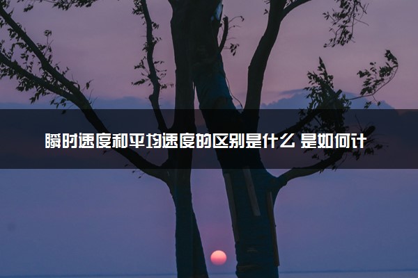 瞬时速度和平均速度的区别是什么 是如何计算的