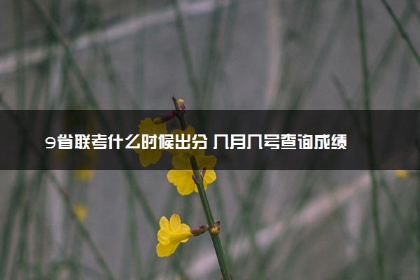 9省联考什么时候出分 几月几号查询成绩