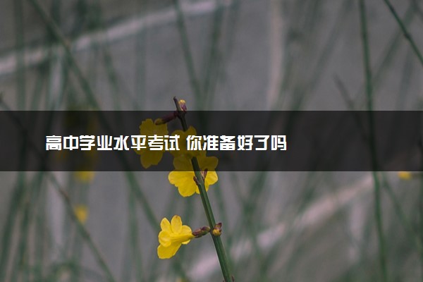 高中学业水平考试 你准备好了吗