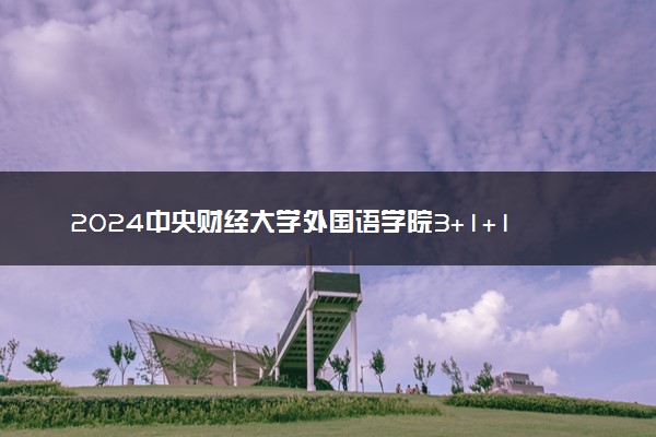 2024中央财经大学外国语学院3+1+1国际本硕连读项目