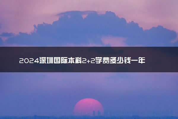 2024深圳国际本科2+2学费多少钱一年啊 含金量咋样