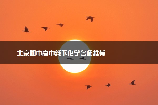 北京初中高中线下化学名师推荐