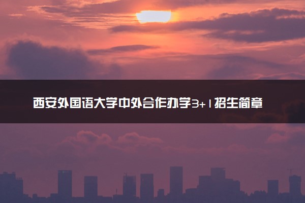 西安外国语大学中外合作办学3+1招生简章