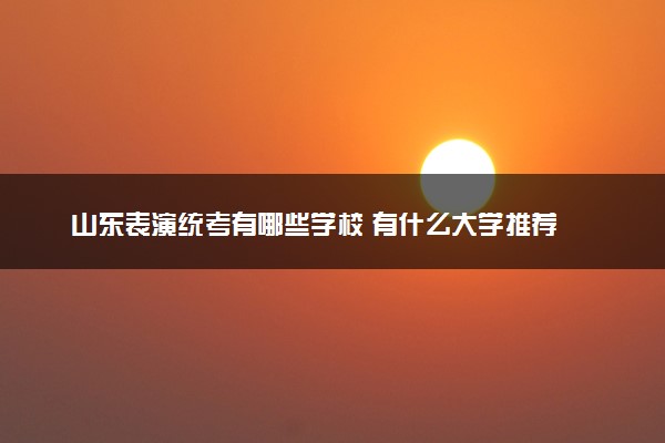 山东表演统考有哪些学校 有什么大学推荐