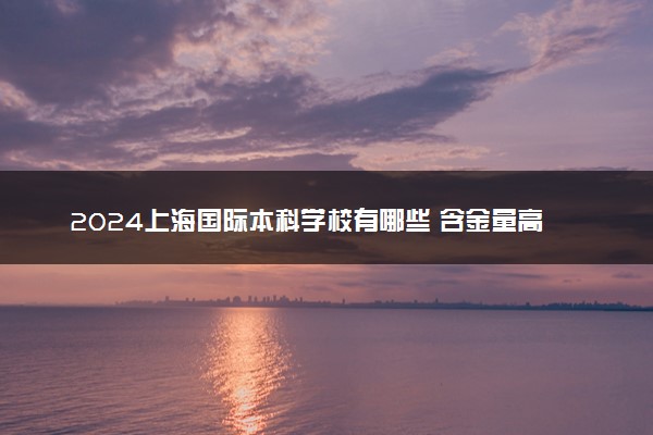 2024上海国际本科学校有哪些 含金量高吗