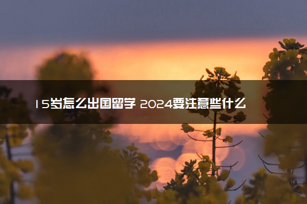 15岁怎么出国留学 2024要注意些什么