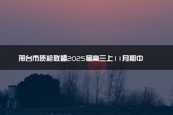 邢台市质检联盟2025届高三上11月期中试题及答案汇总