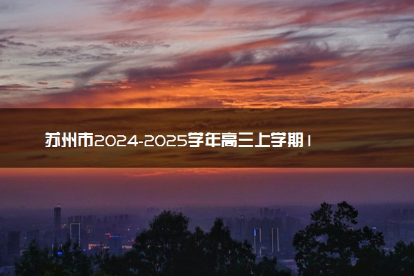 苏州市2024-2025学年高三上学期11月期中调研试题及答案汇总