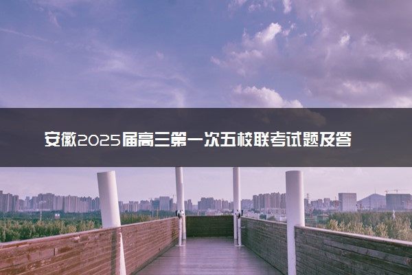 安徽2025届高三第一次五校联考试题及答案汇总