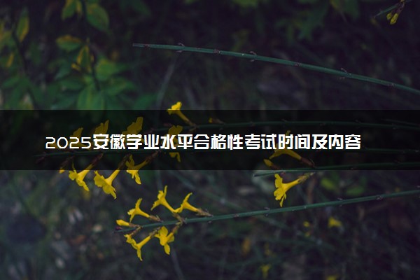 2025安徽学业水平合格性考试时间及内容 有哪些科目