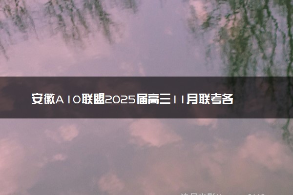 安徽A10联盟2025届高三11月联考各科试题及答案