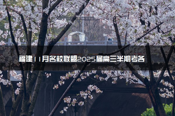 福建11月名校联盟2025届高三半期考各科试题及答案