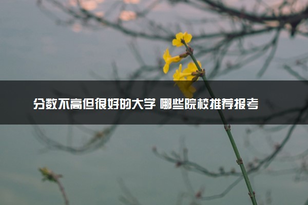 分数不高但很好的大学 哪些院校推荐报考