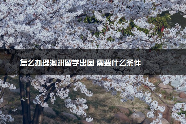 怎么办理澳洲留学出国 需要什么条件