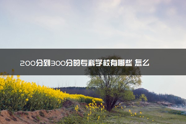 200分到300分的专科学校有哪些 怎么填报志愿