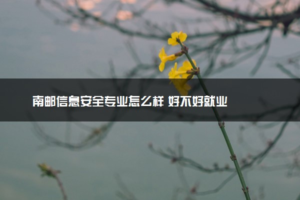 南邮信息安全专业怎么样 好不好就业