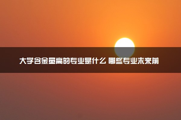 大学含金量高的专业是什么 哪些专业未来前景广阔