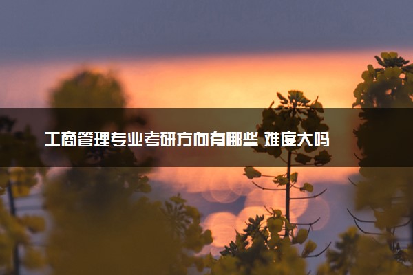 工商管理专业考研方向有哪些 难度大吗