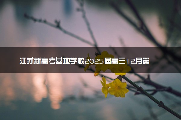 江苏新高考基地学校2025届高三12月第一次大联考试题及答案汇总