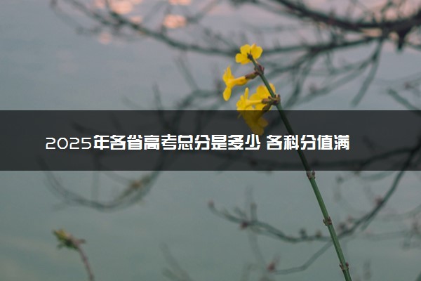 2025年各省高考总分是多少 各科分值满分多少