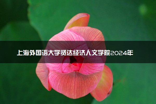 上海外国语大学贤达经济人文学院2024年各省录取分数线 多少分能考上