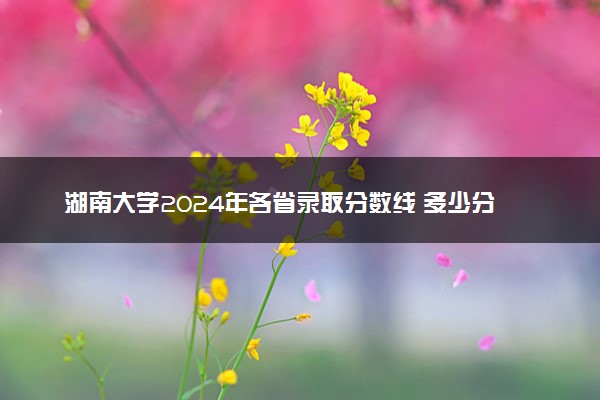 湖南大学2024年各省录取分数线 多少分能考上