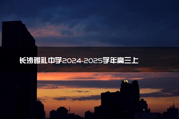 长沙雅礼中学2024-2025学年高三上学期月考（四）试题及答案汇总