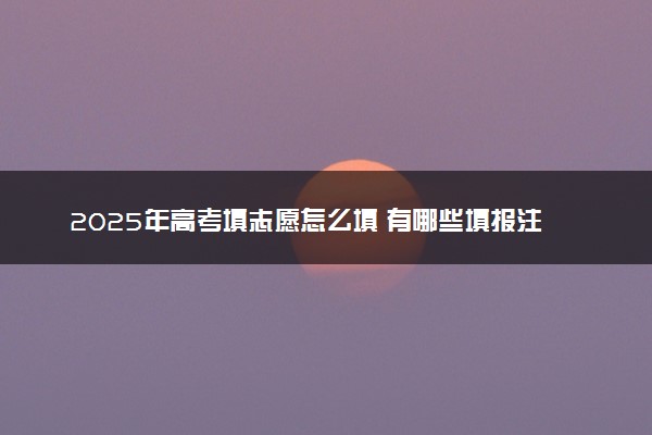 2025年高考填志愿怎么填 有哪些填报注意事项