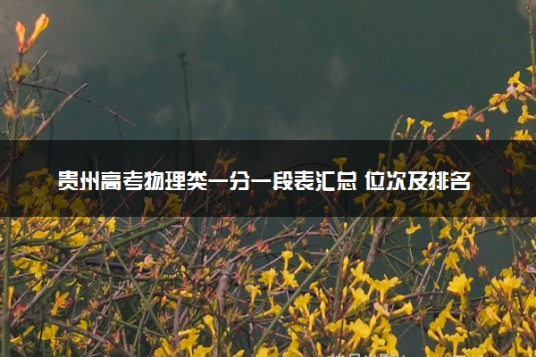 贵州高考物理类一分一段表汇总 位次及排名查询（2025年参考）