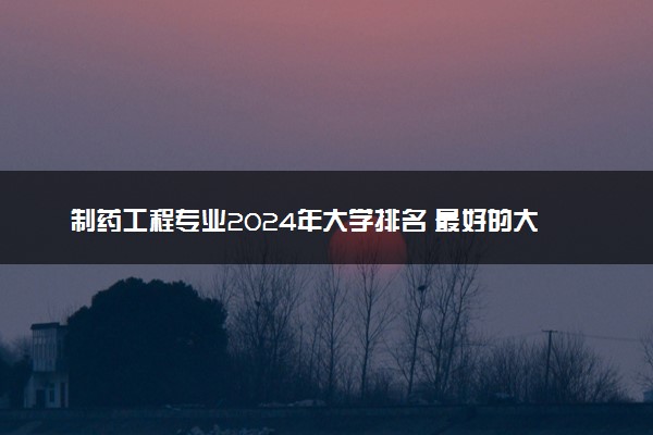 制药工程专业2024年大学排名 最好的大学排行榜