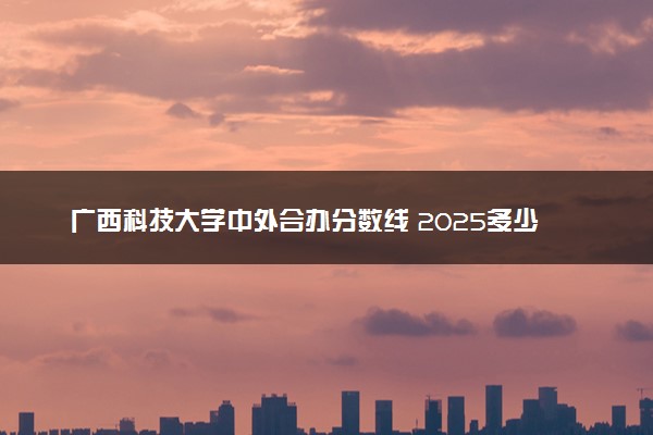 广西科技大学中外合办分数线 2025多少分能录取