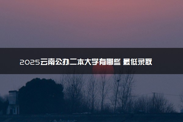 2025云南公办二本大学有哪些 最低录取分数线多少