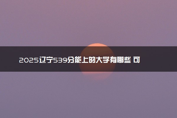 2025辽宁539分能上的大学有哪些 可以报考院校名单