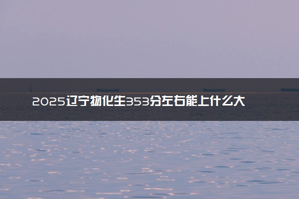 2025辽宁物化生353分左右能上什么大学 可以报考的院校名单