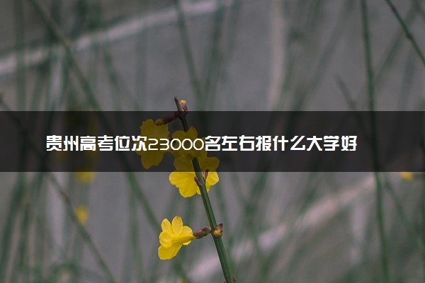 贵州高考位次23000名左右报什么大学好（2025年参考）