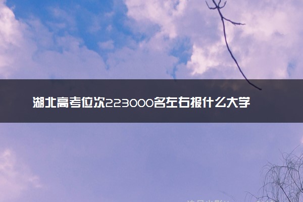 湖北高考位次223000名左右报什么大学好（2025年参考）