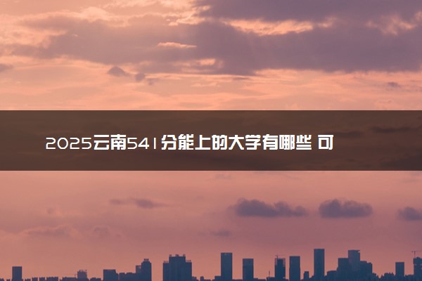 2025云南541分能上的大学有哪些 可以报考院校名单