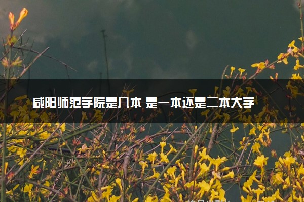 咸阳师范学院是几本 是一本还是二本大学