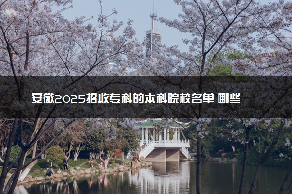 安徽2025招收专科的本科院校名单 哪些本科开设专科招生