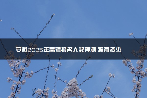 安徽2025年高考报名人数预测 将有多少考生参加高考